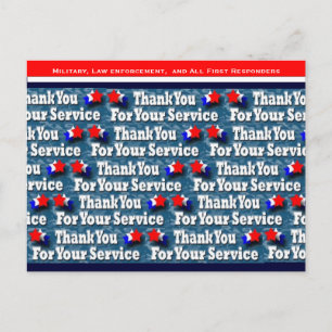 Thank You for Your Service Postcard