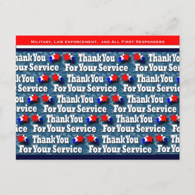 Thank You for Your Service Postcard (Front)