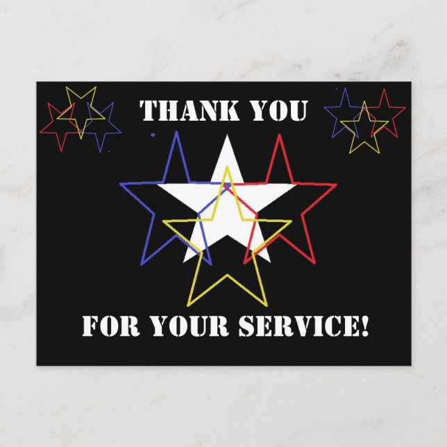Thank you for your service! postcard (Front)