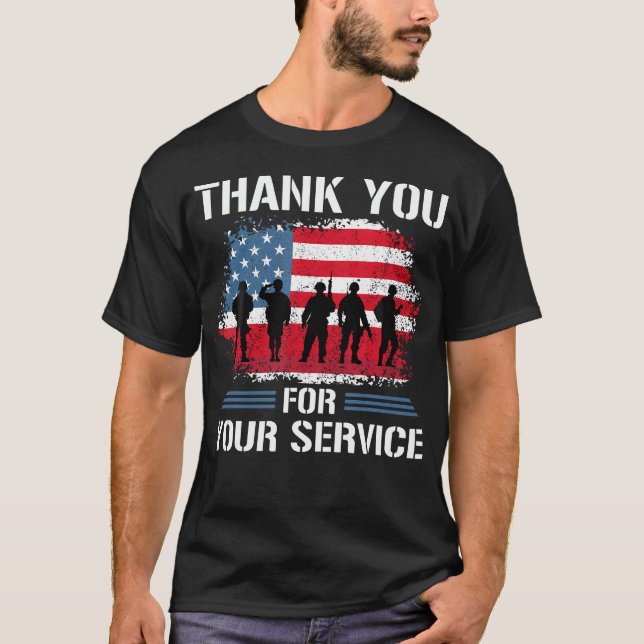 Thank You For Your Service Proud Veterans Day Sold T-Shirt (Front)