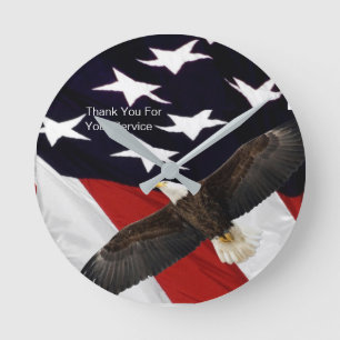 Thank You For Your Service Round Clock