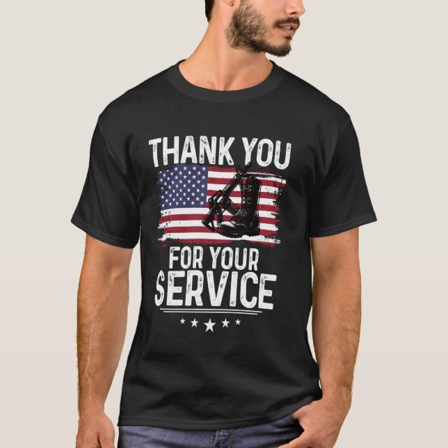 Thank You For Your Service Shirt Military Boots (Front)