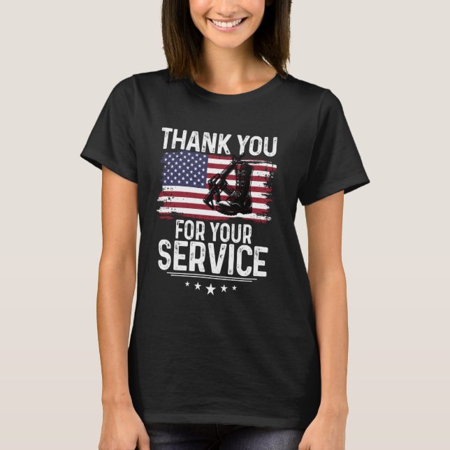Thank You For Your Service Shirt Military Boots (Front)