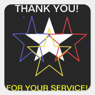 Thank You...For Your Service Square Sticker