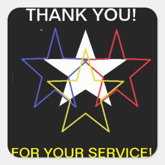 Thank You...For Your Service Square Sticker