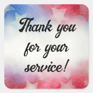 Thank you for your service square sticker