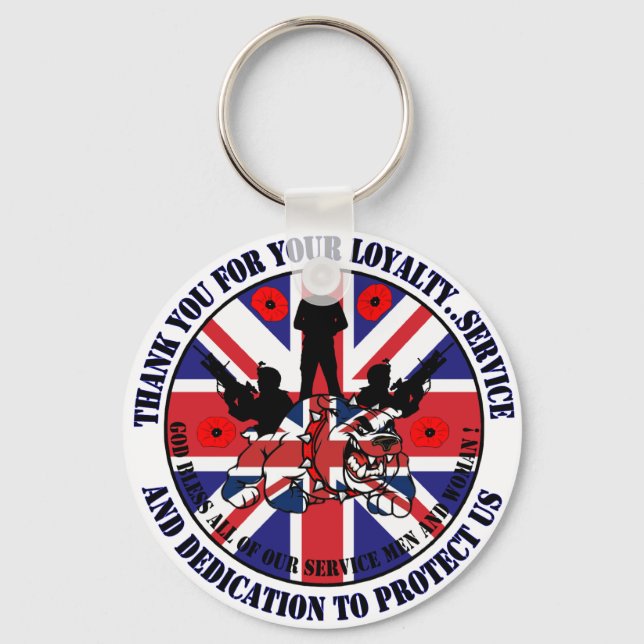 Thank you for your Service UK Soldiers Key Ring (Front)