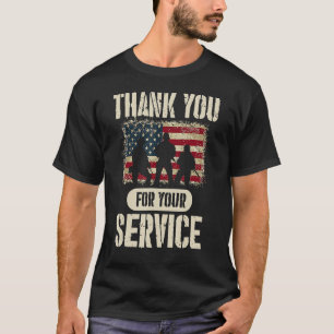 Thank You For Your Service US Flag Patriotic Veter T-Shirt