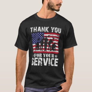 Thank You For Your Service Veteran US Flag Veteran T-Shirt