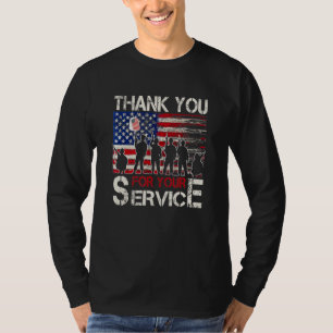 Thank You For Your Service Veteran US Flag Veteran T-Shirt