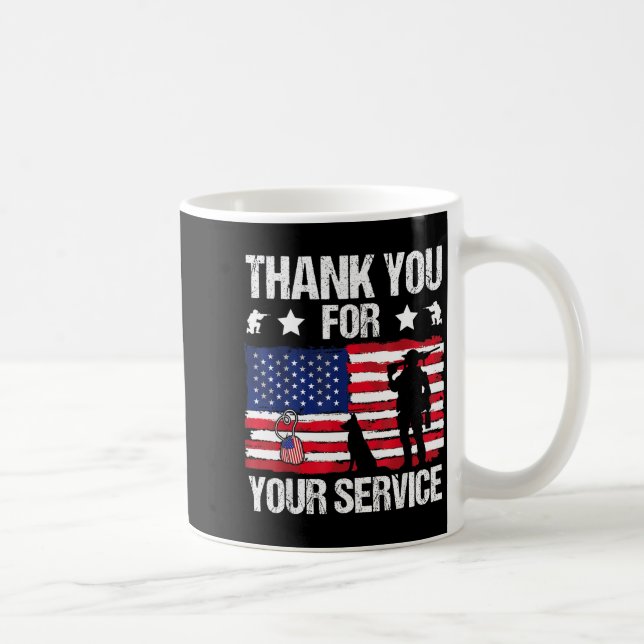 Thank You For Your Service Veterans Belgian Malino Coffee Mug (Right)