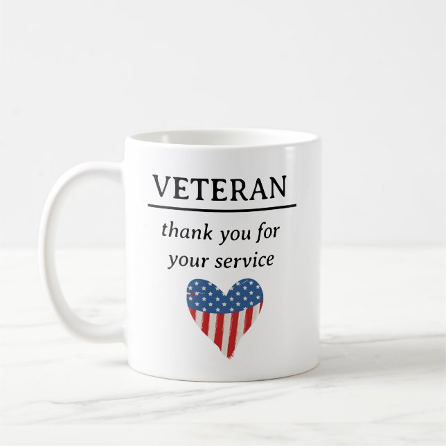 Thank You For Your Service Veterans Coffee Mug (Left)