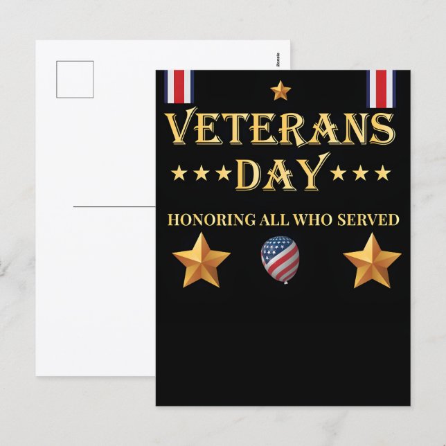 Thank You for Your Service: Veterans Day 2025  Holiday Postcard (Front/Back)