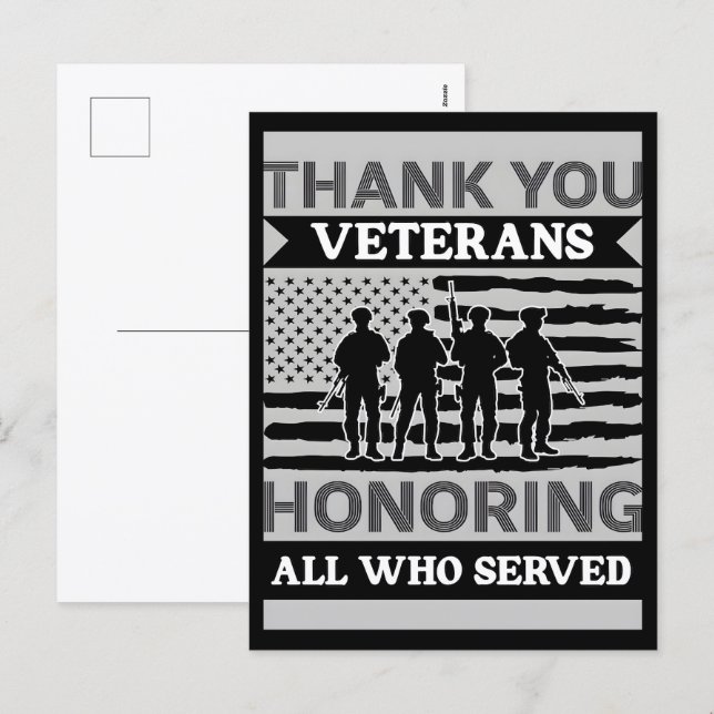 Thank You for Your Service: Veterans Day 2025  Holiday Postcard (Front/Back)