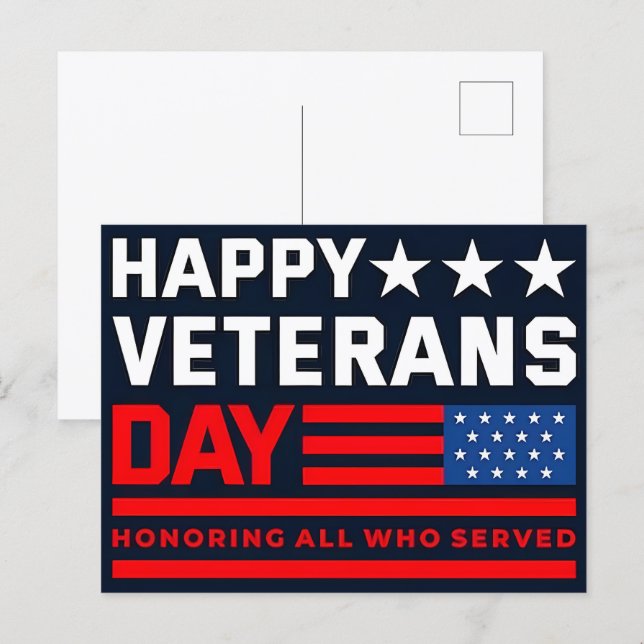 Thank You for Your Service: Veterans Day 2025  Holiday Postcard (Front/Back)