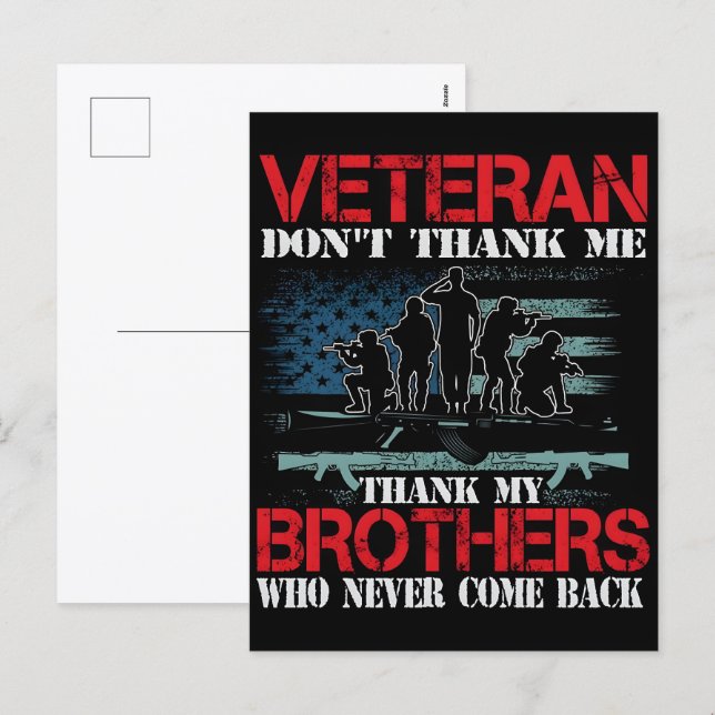Thank You for Your Service: Veterans Day 2025  Holiday Postcard (Front/Back)