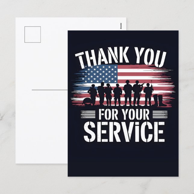 Thank You for Your Service: Veterans Day 2025  Holiday Postcard (Front/Back)