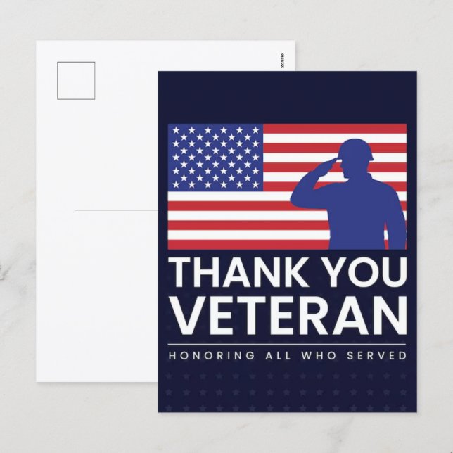 Thank You for Your Service: Veterans Day 2025  Holiday Postcard (Front/Back)