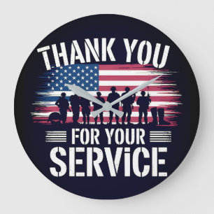 Thank You for Your Service: Veterans Day 2025 Large Clock