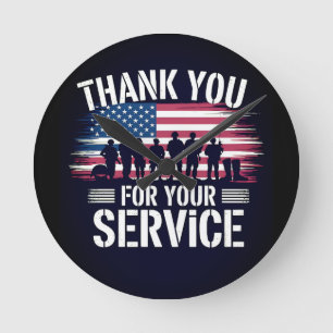 Thank You for Your Service: Veterans Day 2025 Round Clock