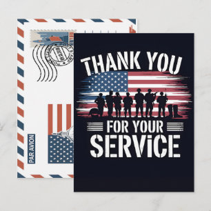 Thank You For Your Service Veterans Day Holiday Postcard
