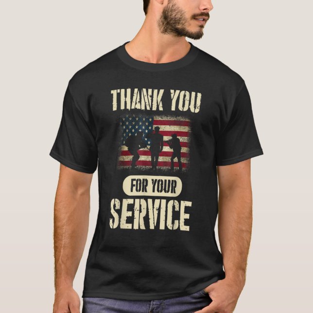 Thank you for your service Veterans day Men Women T-Shirt (Front)