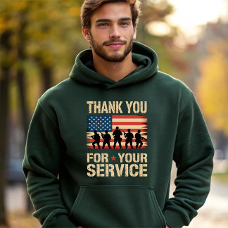 THANK YOU FOR YOUR SERVICE Veterans Day Tribute Hoodie