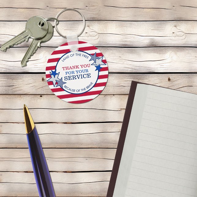 Thank You for Your Service Veterans Stars Stripes Key Ring (Creator Uploaded)