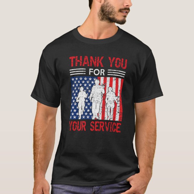 Thank you for your services Patriotic Veterans day T-Shirt (Front)