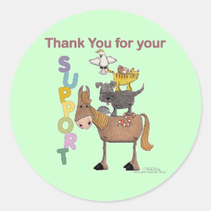 Thank you for your Support Classic Round Sticker