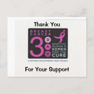 Thank You  For Your Support - Customised Postcard