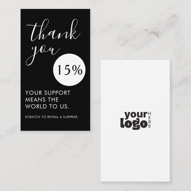 Thank You for Your Support | Discount Voucher Business Card (Front/Back)
