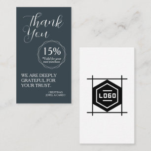Thank You for Your Support Discount Voucher Business Card