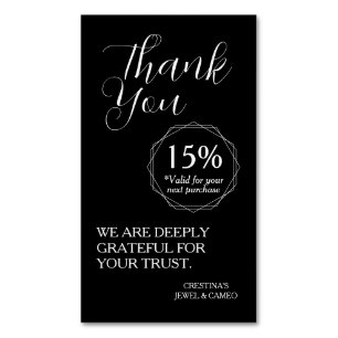 Thank You for Your Support   Discount Voucher Magnetic Business Card