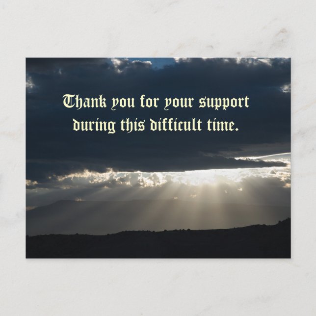 Thank you for your support during this di... postcard (Front)