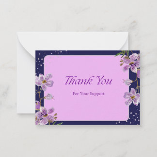 Thank You for Your Support – Elegant Floral Card