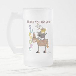 Thank you for your Support Frosted Glass Beer Mug