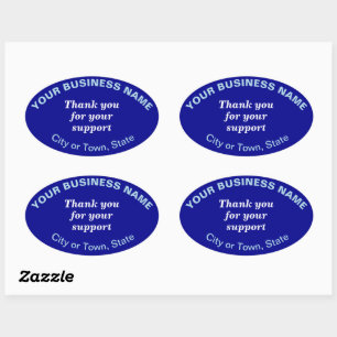 Thank You For Your Support on Blue Oval Sticker