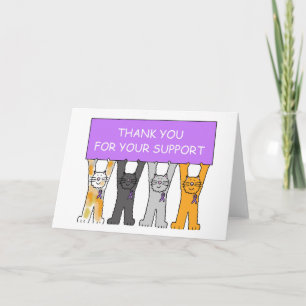 Thank You for Your Support Purple Ribbons Card