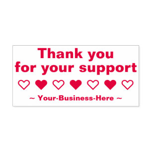 "Thank you for your support" Thanks Rubber Stamp