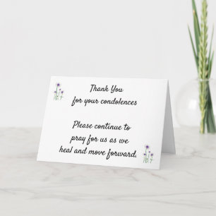*THANK YOU* FOR YOUR SYMPATHY AT OUR TIME OF LOSS THANK YOU CARD