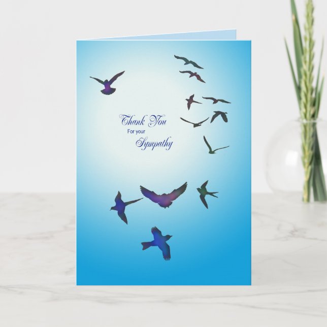 Thank you for your sympathy birds in flight card (Front)