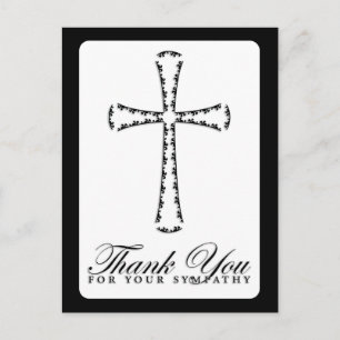 thank you for your sympathy (elegant cross) postcard
