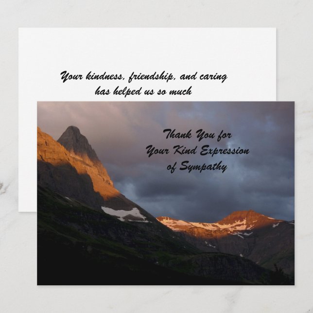 Thank You for Your Sympathy, Glacier Sunrise Card (Front/Back)