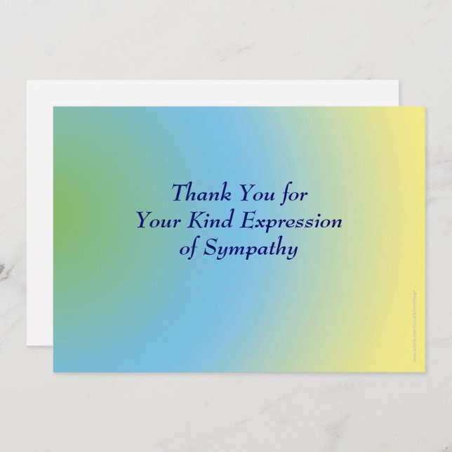 Thank You for Your Sympathy, Pastel Blue Yellow  (Front/Back)