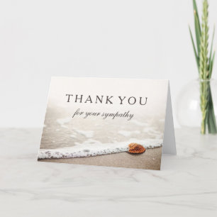 Thank You For Your Sympathy   Seashell on a Beach Card