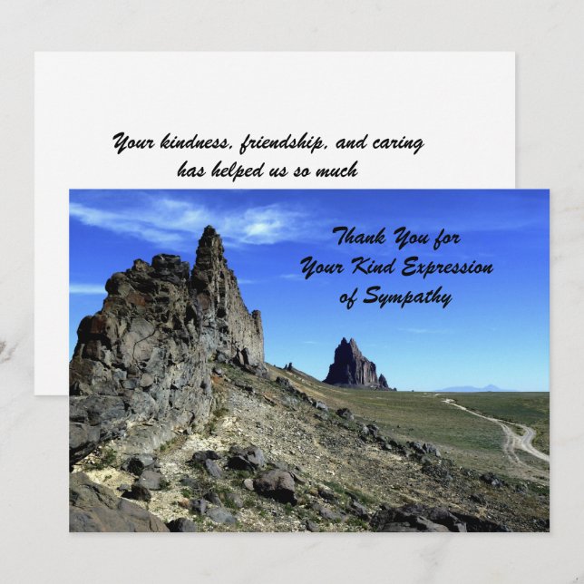 Thank You for Your Sympathy, Shiprock Note Card (Front/Back)