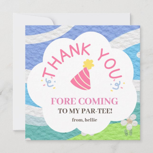 Thank you fore coming to my par-tee kids party (Front)