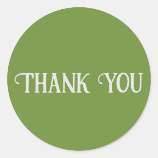 Thank You Forest Green Solid Colour Plain Classic Round Sticker