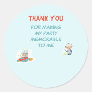 Thank you formaking my party memoreable classic round sticker